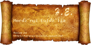 Herényi Eulália névjegykártya
